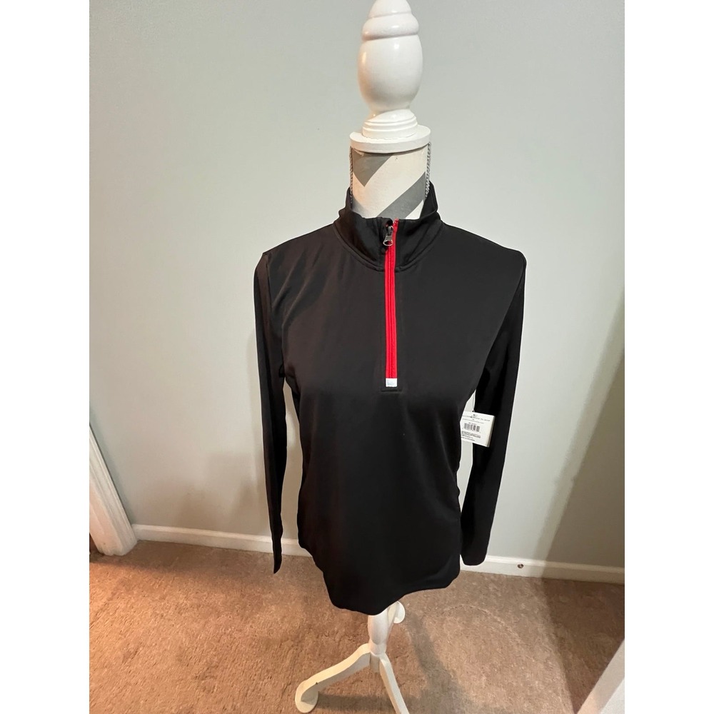 West Loop Women's 1/4‎ Zip Athletic/Activewear Jacket Black/Red New with Tags